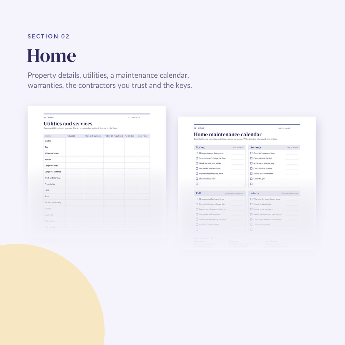 Top of the home pages