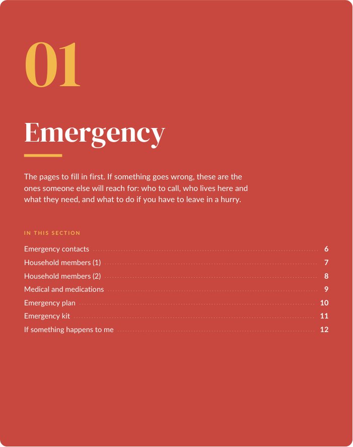 Emergency section divider