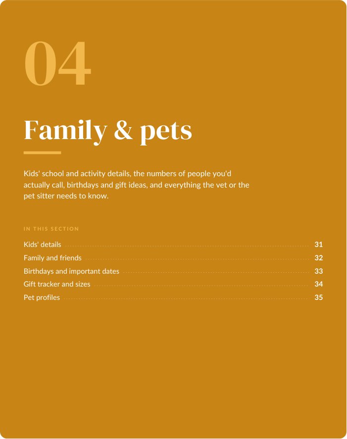 Family & pets section divider