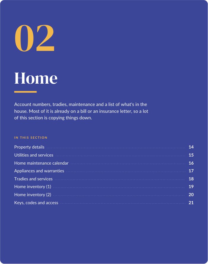 Home section divider